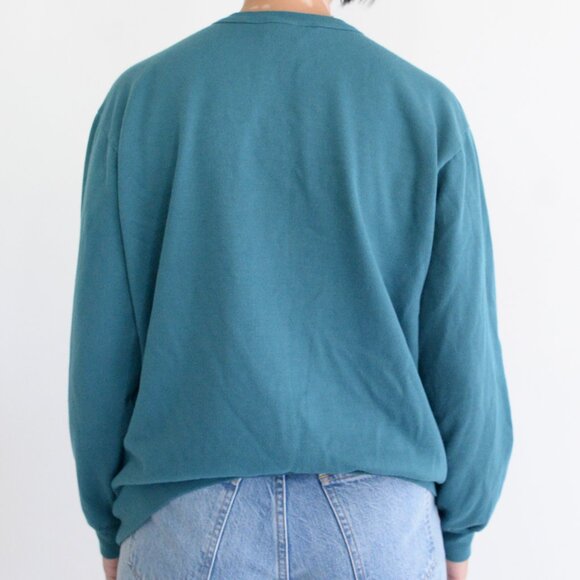 Vintage Blair Teal Apple Orchard Festive Harvest Crewneck Sweater L - Picture 3 of 12